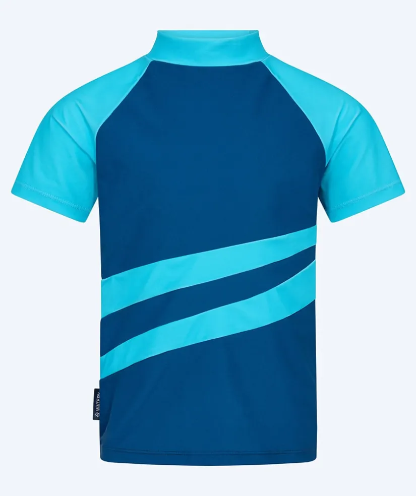 Outlet Watery UV-trøje til børn - Manami Kortærmet Rashguard - Atlantic Blue