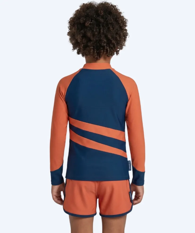Outlet Watery UV-trøje til børn - Manami Langærmet Rashguard - Orange/blå