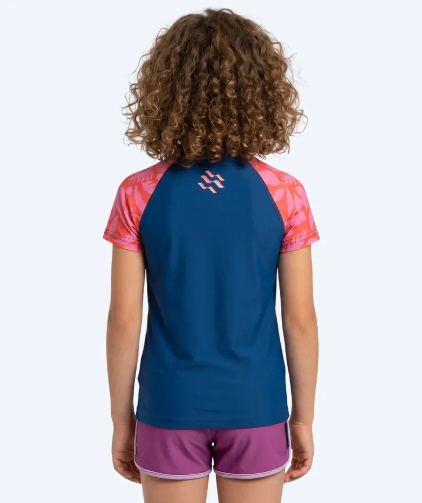 Hot Watery UV-trøje til børn - Osiris Kortærmet Rashguard - Pink/mørkeblå
