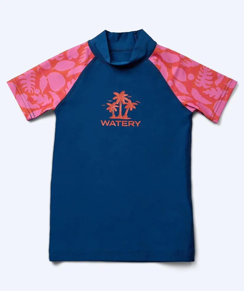 Hot Watery UV-trøje til børn - Osiris Kortærmet Rashguard - Pink/mørkeblå