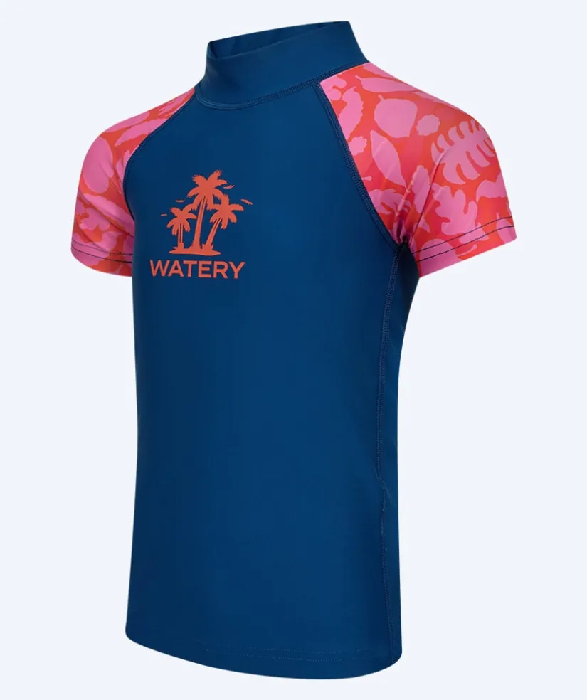 Hot Watery UV-trøje til børn - Osiris Kortærmet Rashguard - Pink/mørkeblå
