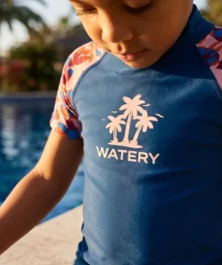 Discount Watery UV-trøje til børn - Osiris Kortærmet Rashguard - Lyserød/mørkeblå