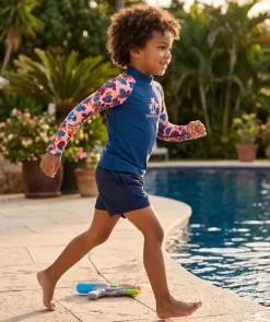 Clearance Watery UV-trøje til børn - Osiris Langærmet Rashguard - Lyserød/mørkeblå