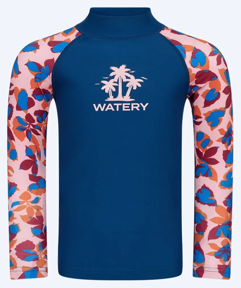 Clearance Watery UV-trøje til børn - Osiris Langærmet Rashguard - Lyserød/mørkeblå