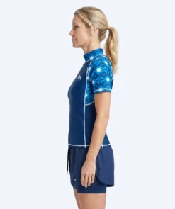 Discount Watery UV-trøje til damer - Aiko Kortærmet Rashguard - Blå/mørkeblå