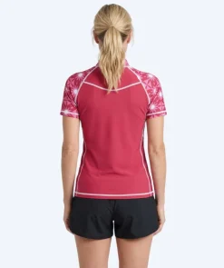 New Watery UV-trøje til damer - Aiko Kortærmet Rashguard - Pink/mørkerød