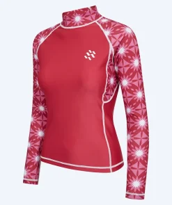 Hot Watery UV-trøje til damer - Aiko Langærmet Rashguard - Pink/mørkerød