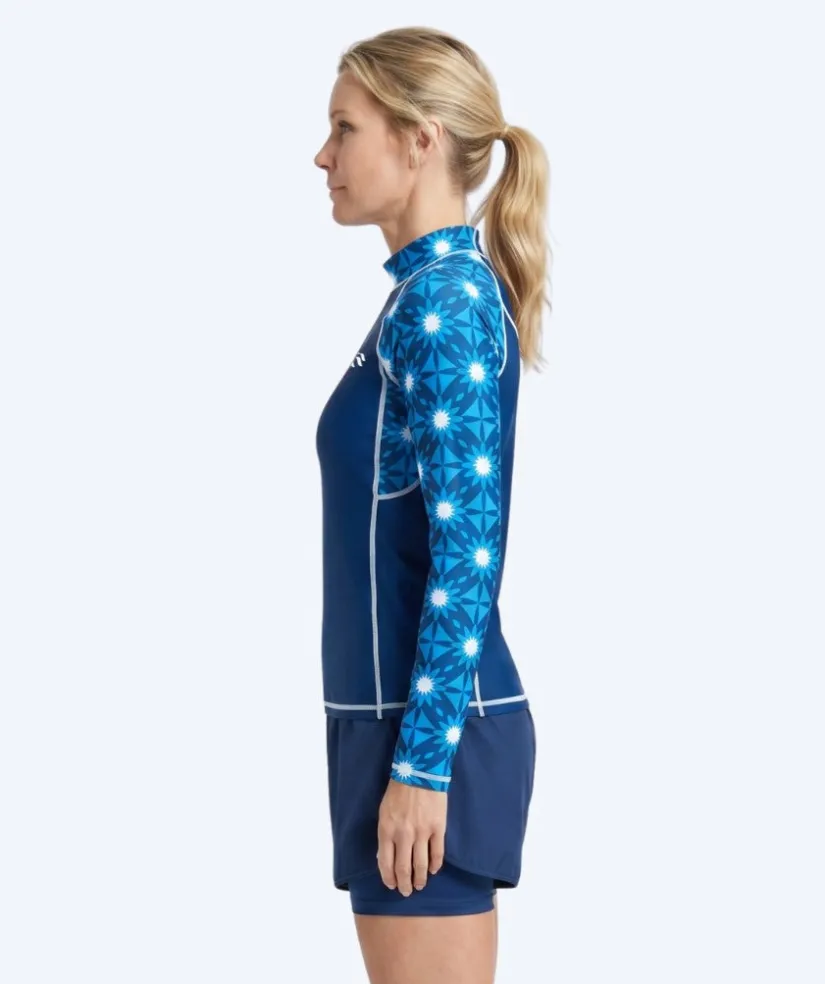 Watery UV-trøje til damer - Aiko Langærmet Rashguard - Blå/mørkeblå