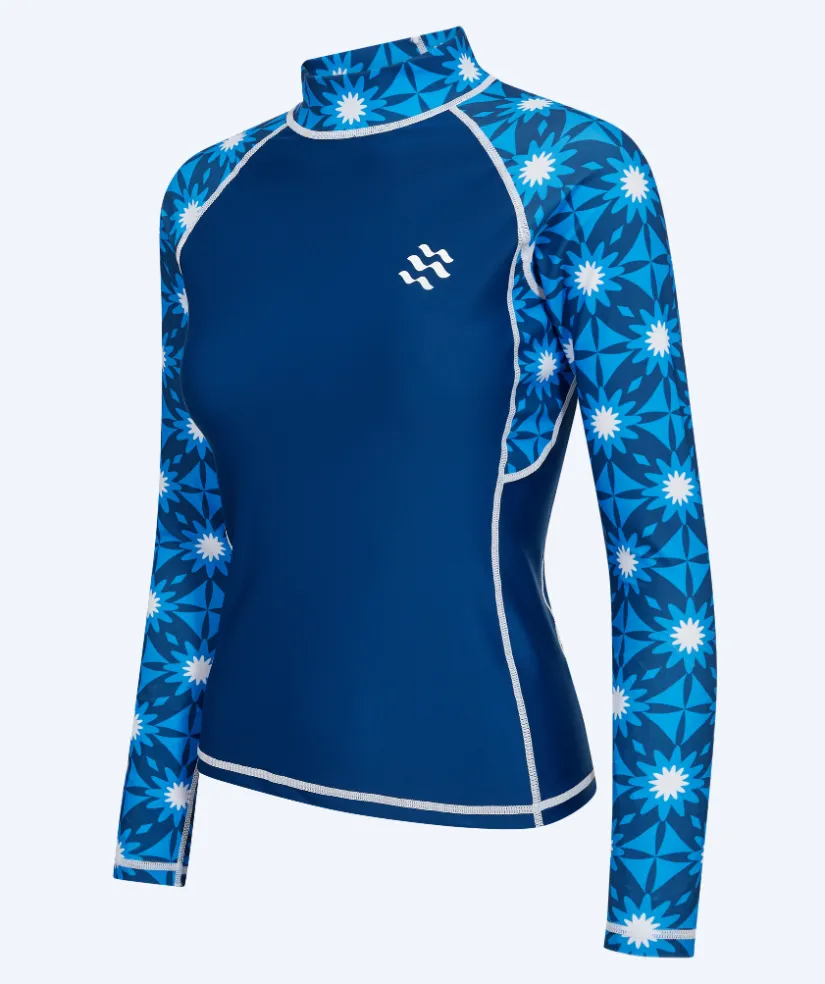 Watery UV-trøje til damer - Aiko Langærmet Rashguard - Blå/mørkeblå