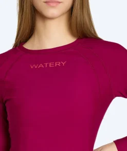 Sale Watery UV-trøje til damer - Remington Langærmet Rashguard - Mørkerød