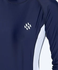 Best Watery UV-trøje til damer - Talcott Langærmet Rashguard - Mørkeblå/hvid