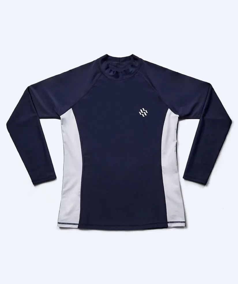 Best Watery UV-trøje til damer - Talcott Langærmet Rashguard - Mørkeblå/hvid