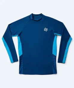 Hot Watery UV-trøje til mænd - Scylla Langærmet Rashguard - Mørkeblå/lyseblå