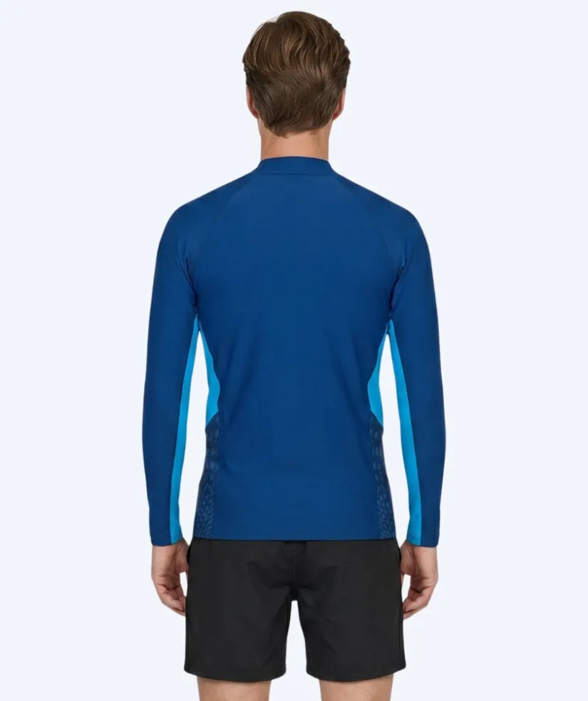 Hot Watery UV-trøje til mænd - Scylla Langærmet Rashguard - Mørkeblå/lyseblå