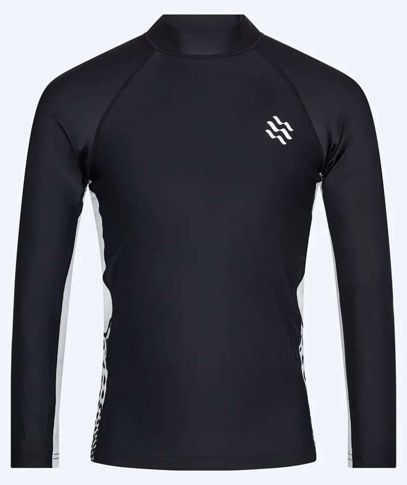 Watery UV-trøje til mænd - Scylla Langærmet Rashguard - Sort/hvid