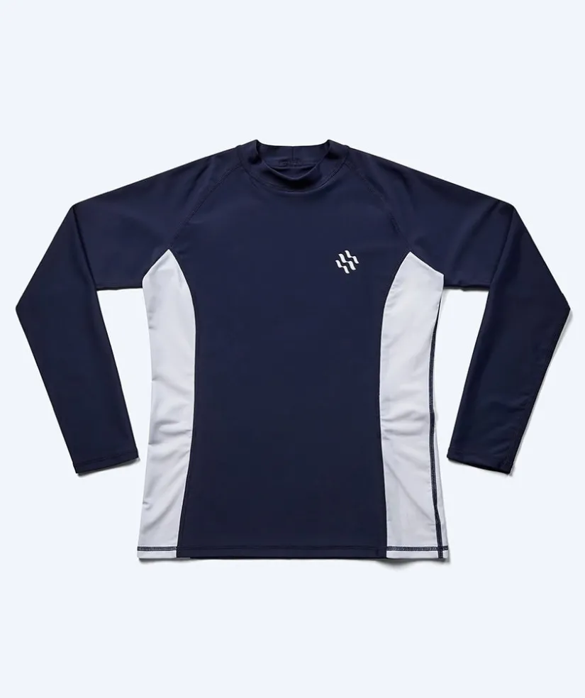 Hot Watery UV-trøje til mænd - Talcott Langærmet Rashguard - Mørkeblå/hvid