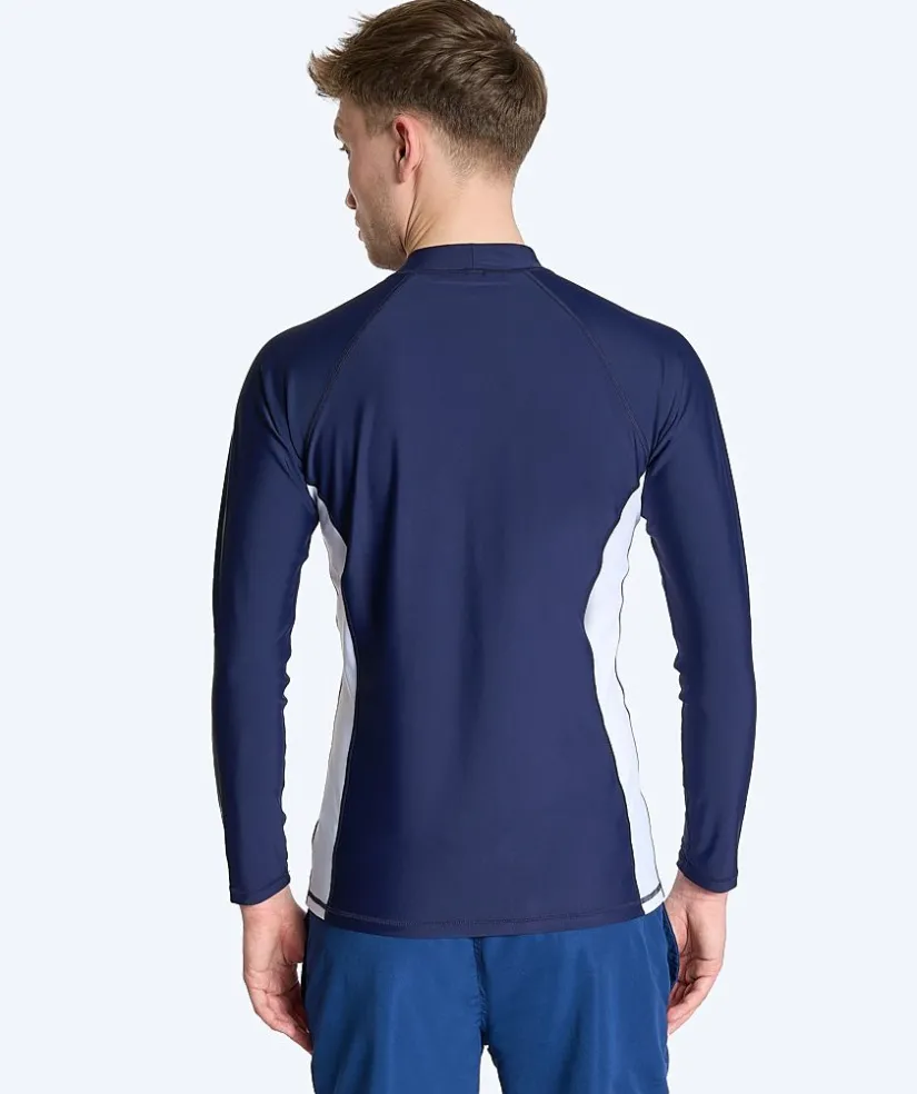 Hot Watery UV-trøje til mænd - Talcott Langærmet Rashguard - Mørkeblå/hvid