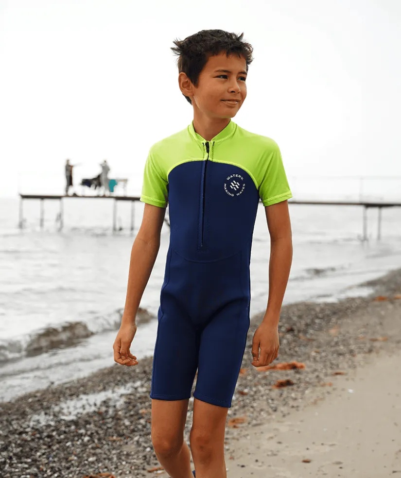 Watery UV våddragt til børn - Calypso Shorty - Atlantic Green