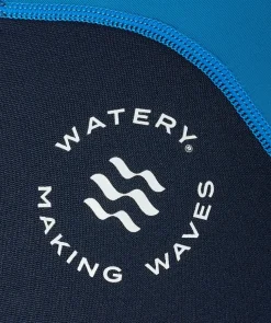 Online Watery UV våddragt til børn - Calypso Langærmet - Blå/mørkeblå