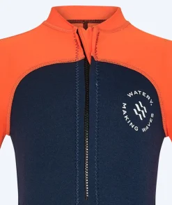 Watery UV våddragt til børn - Calypso Langærmet - Orange/blå