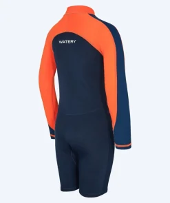 Watery UV våddragt til børn - Calypso Langærmet - Orange/blå