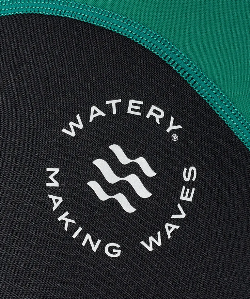 Online Watery UV våddragt til børn - Calypso Shorty - Grøn/sort