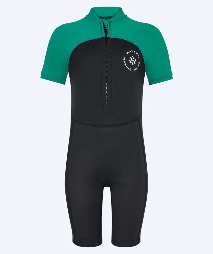 Online Watery UV våddragt til børn - Calypso Shorty - Grøn/sort