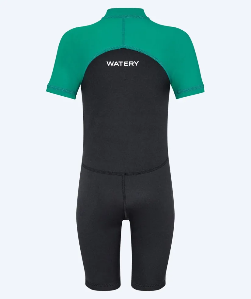 Online Watery UV våddragt til børn - Calypso Shorty - Grøn/sort