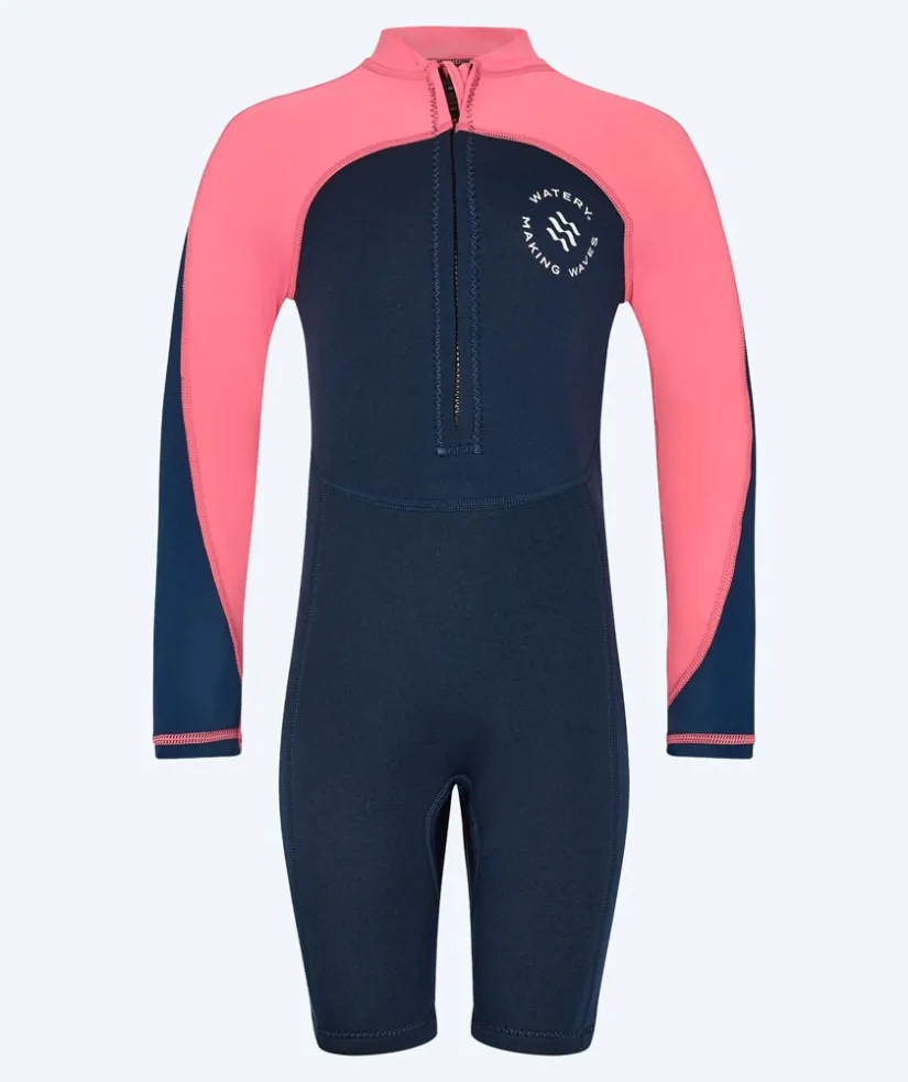 Best Watery UV våddragt til børn - Calypso Langærmet - Coral/mørkeblå