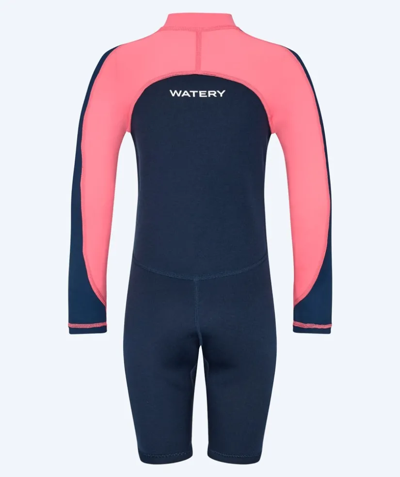 Best Watery UV våddragt til børn - Calypso Langærmet - Coral/mørkeblå