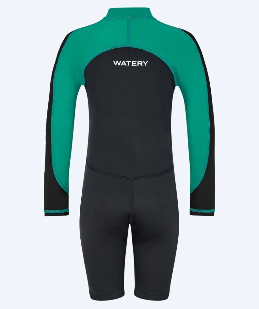 Discount Watery UV våddragt til børn - Calypso Langærmet - Grøn/sort