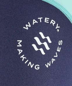 Discount Watery UV våddragt til børn - Calypso Langærmet - Atlantic Turquoise