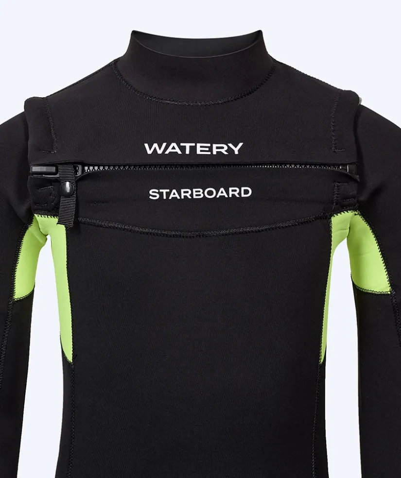New Watery våddragt til børn - Starboard (3-2mm) - Sort/grøn