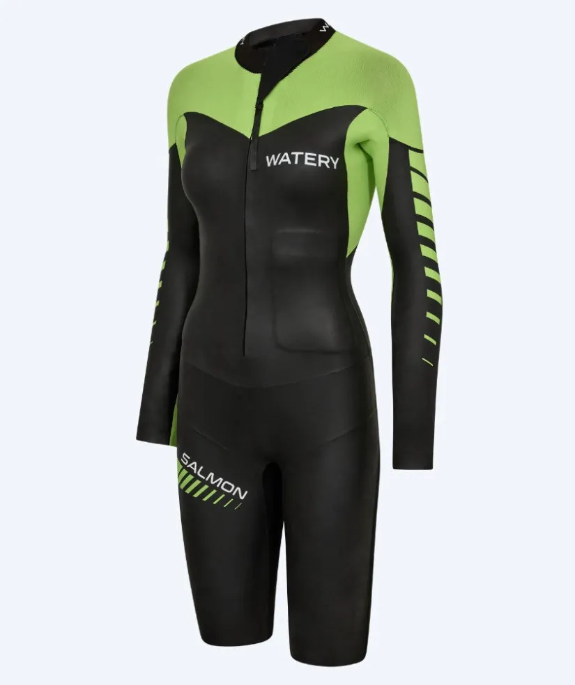 Outlet Watery våddragt til damer - Salmon Swimrun - Sort/grøn