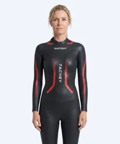 Clearance Watery våddragt til damer - Tackey Elite - Sort/rød