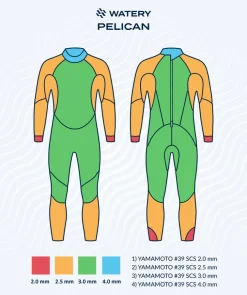 Best Watery våddragt til mænd - Pelican - Orange