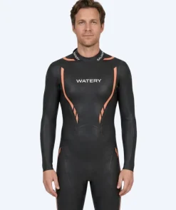 New Watery våddragt til mænd - Salmon Glide - Sort/orange